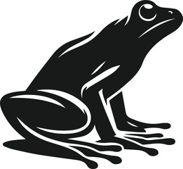 Frog black vector animal silhouette