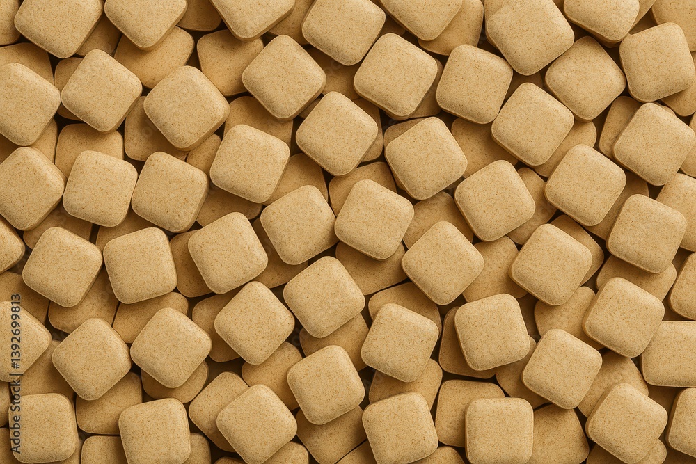 Poster close-up of natural tablets arranged in a pattern on a surface