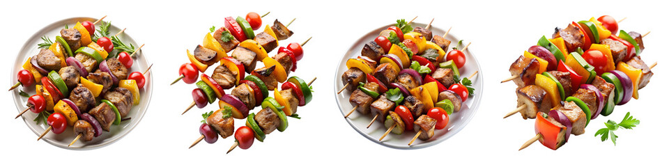 Kabobs isolated on a transparent background.