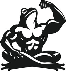 Frog black vector animal silhouette