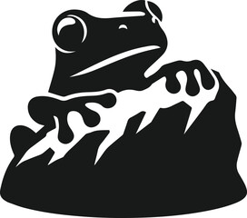 Frog black vector animal silhouette
