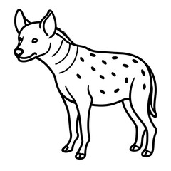 Single-Line Hyena Vector Design