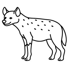 Single-Line Hyena Vector Design