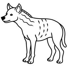 Single-Line Hyena Vector Design
