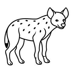 Single-Line Hyena Vector Design