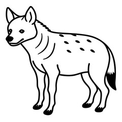 Single-Line Hyena Vector Design