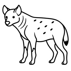 Single-Line Hyena Vector Design