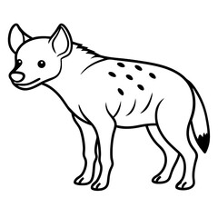 Single-Line Hyena Vector Design