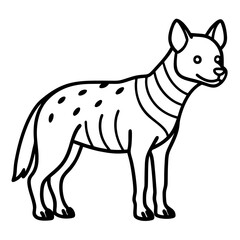 Single-Line Hyena Vector Design