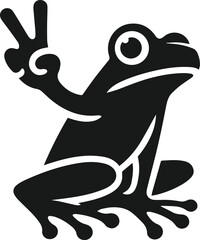 Frog black vector animal silhouette