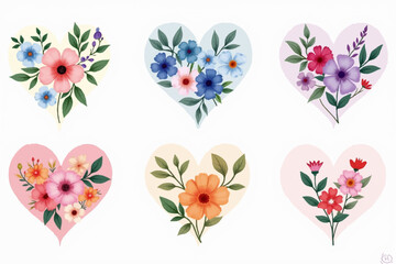 set of flowers and butterflies, flower, floral, vector, nature, pattern, illustration, spring, design, pink, leaf, plant, art, flowers, butterfly, summer, decoration, seamless, heart, blossom, beauty,