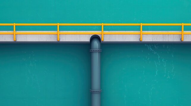 Crosssectional technical diagram of a mega bridge s parapet drainage system, emphasizing water flow and safety