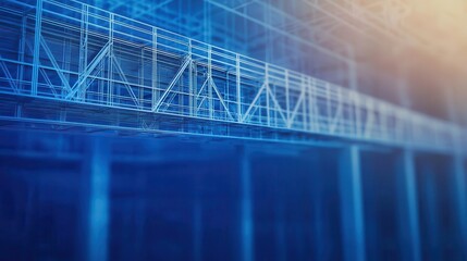 Blueprint of a doubledeck bridge, showing structural separation of upper and lower decks