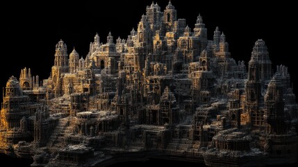 Fototapeta premium A complex and detailed structure of a fantasy metropolis