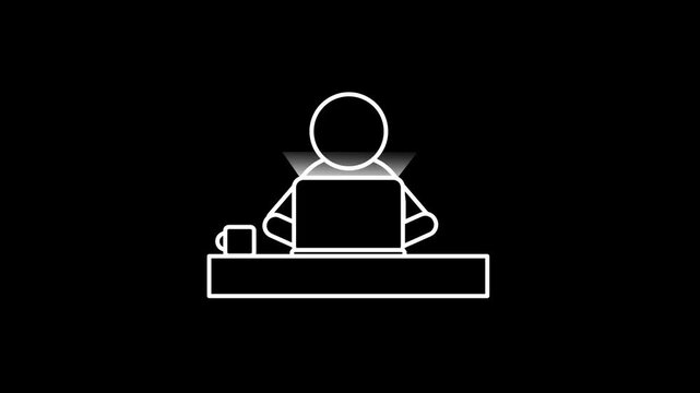 An individual at a counter setup with a bell suggests a service-related job,  likely customer service,  reception,  or assistance point.