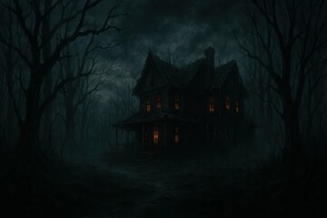 haunted house in the woods