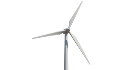 Isolated Wind Turbine Against Clear Sky for Sustainable Energy