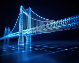 Obraz premium Explodedview blueprint of a mega bridge s lighting system, focusing on structural integration and energy efficiency