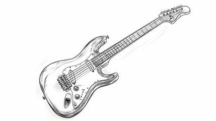 Obraz premium drawing of an electric guitar illustration