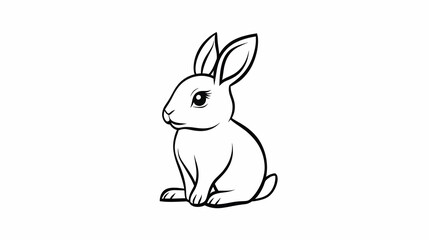 Fototapeta premium rabbit simple drawing illustration