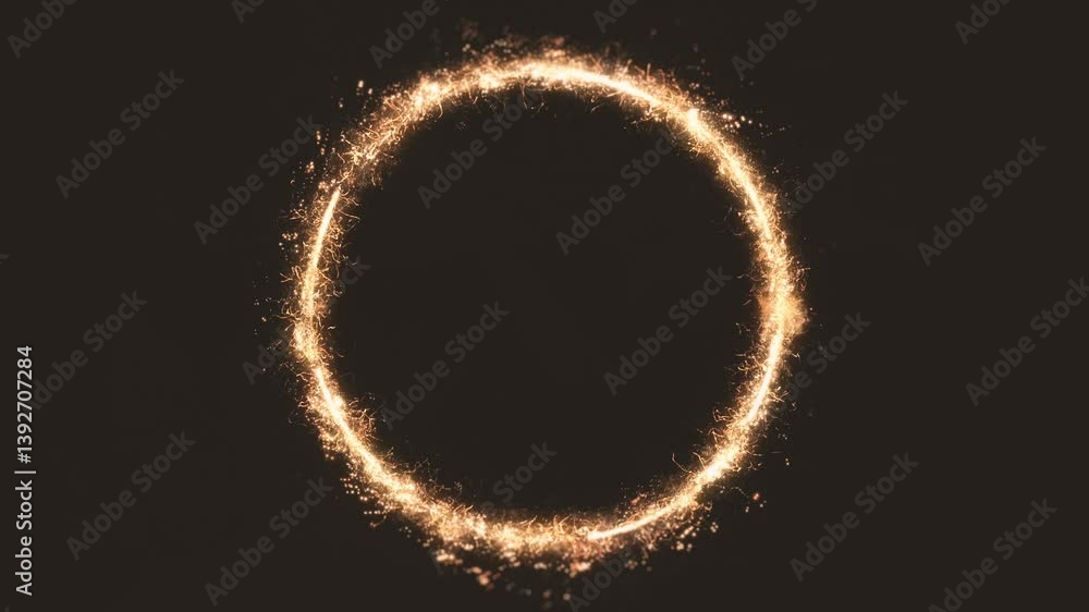 Aufkleber beautiful gold ring | sparkling particles/ a beautiful elegant golden ring made up of sparkling part