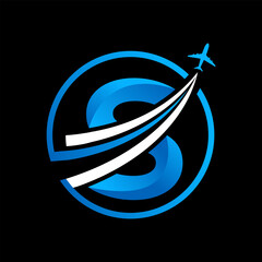 Detailed S letter travel logo
