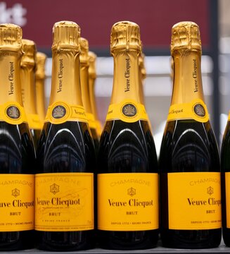 Veuve Clicquot Champagne Bottles - FRANKFURT, GERMANY - MARCH 21, 2025