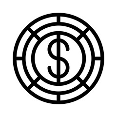dollar line icon