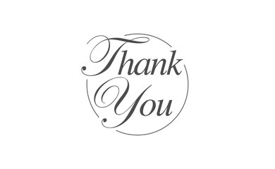 Thank You lettering. Elegant inscription. Thanks card. Vector illustration.