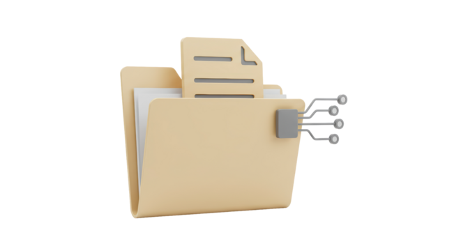 Isolated Digital File Folder with Circuit Board Design