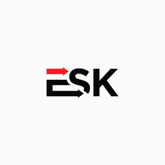 Letter esk logo, vector template