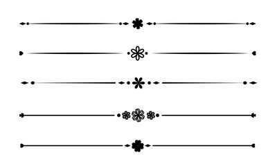 Text Divider Vectors. Separator vintage. decorative line.	Vintage dividers, Underline elements. Vector illustration
