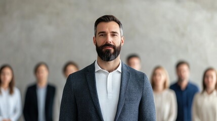 Sales man presentation to investors in corporate setting professional environment engaging viewpoint