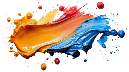 Abstract Paint Blobs isolated on transparent background