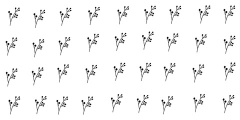 Black flower Seamless Pattern