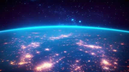 Planet earth viewed from outer space.