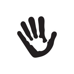 Hand silhouette in vector art style on a clean white background