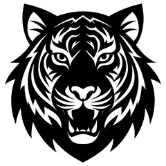 Fototapeta premium silhouette tiger face