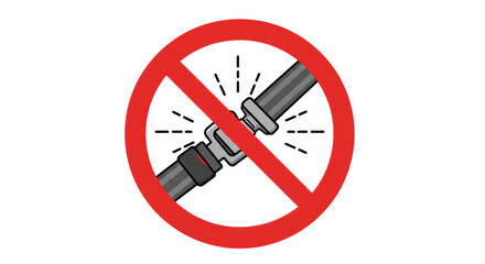 Isolated No Seatbelt Sign for Safety Compliance