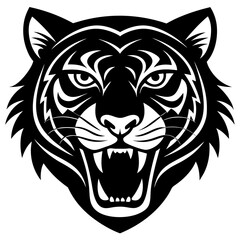 silhouette tiger face