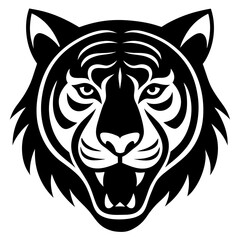silhouette tiger face