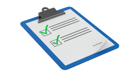 Isolated Clipboard with Green Check Marks on To-Do List