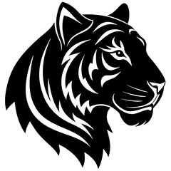silhouette tiger face