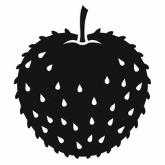 Soursop black silhouette vector