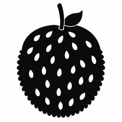 Soursop black silhouette vector