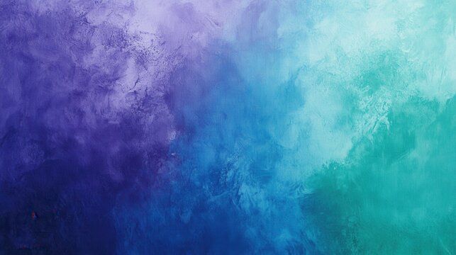 A textured gradient transitions from deep violet to vibrant turquoise, resembling a cloudy, atmospheric effect
