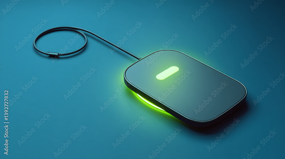 Poster a charging pad that powers devices without needing to be plugged in, using wireless power transfer.