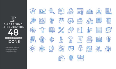 E-Learning and Education Icons