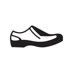 Simple male shoe silhouette vector illustration on a white background