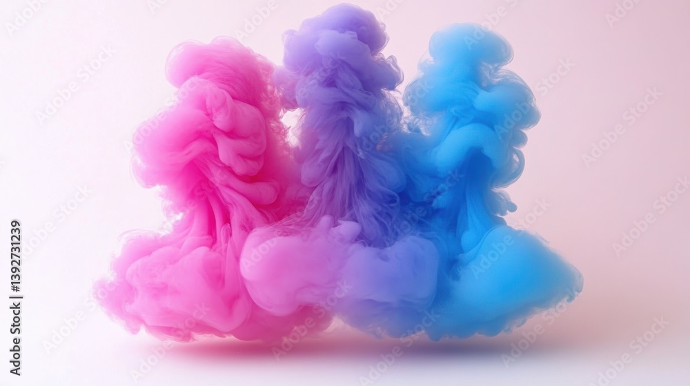 Aufkleber dramatic display of two colored smokes intertwining in the air creating a colorful and artistic visu